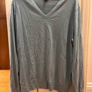 Men's Banana Republic Light Blue V-Neck Luxury Blend Sweater